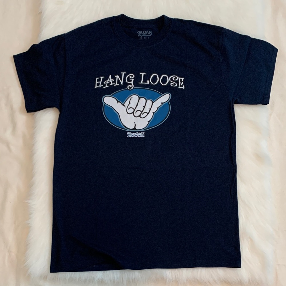 Gildan Navy Hang Loose T-Shirt Medium